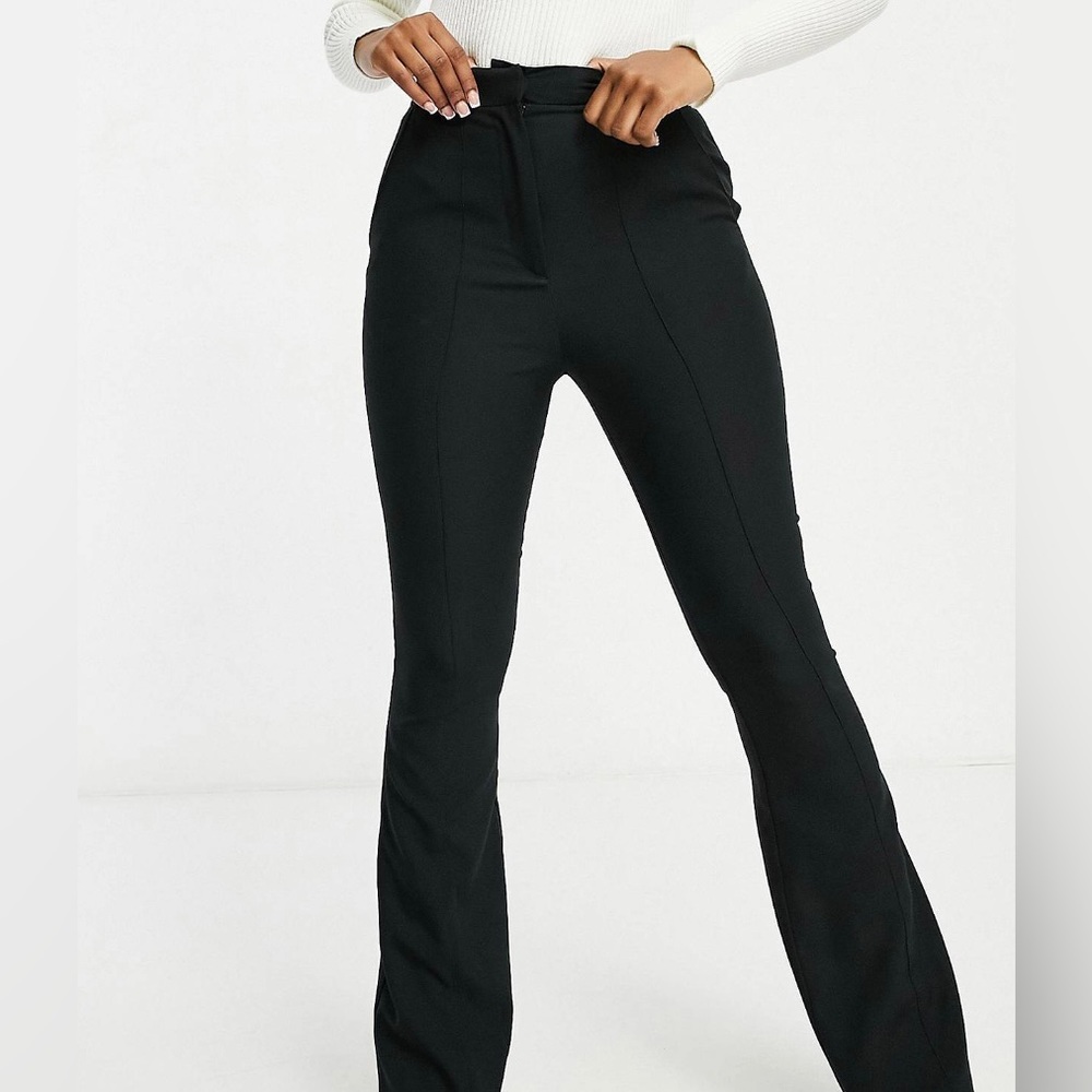 Hourglass Jersey Kick Flare Pants With Seams